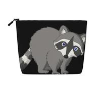 Borsa cosmetica da donna dell'antico Egitto, organizer da viaggio portatile, borsa da toilette con chiusura a zip, Raccoon, Taglia unica
