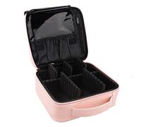 Borsa cosmetica da donna e ragazza, portatile da viaggio, borsa da trucco, borsa professionale per trucchi cosmetici, strumento di bellezza, borsa da trasporto impermeabile, tessuto Oxford, rosa