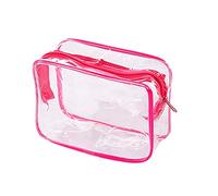 Borsa cosmetica da donna, multifunzionale, da viaggio, con cerniera, trasparente, per trucco e articoli da toeletta - M - giallo, Rosa M., M, come descrizione