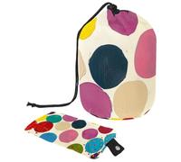 Borsa cosmetica da viaggio a secchiello da viaggio con grande capacità, morbida, impermeabile, portatile, con coulisse, a pois colorati, Art Colorful Dots, 9.9x6.9in/25.2x17.6cm;6x3.5in/15.2x8.8cm,