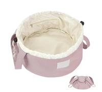 Borsa cosmetica da viaggio con Coulisse - Compatto e portatile Make -Up Handbag, design pieghevole con scomparti interni per organizzare gli accessori | per le donne in voto, Rosa scuro., Se