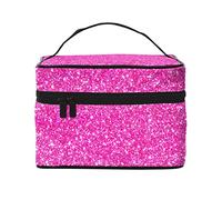 Borsa cosmetica da viaggio Flash rosa pesca per donna e ragazza, grande organizer per il trucco, articoli da toeletta portatili
