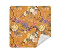 Borsa cosmetica da viaggio in panno protettivo per gioielli organizer Wrap 13,8 X 13,8 Wrapper Trucco per le donne, Fiori d'arancio e uccelli, 17.7x17.7in