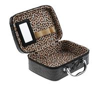 Borsa cosmetica da viaggio in poliuretano, per cosmetici, articoli da toeletta, organizer per cosmetici, colore: rosso, Nero , as description, come descrizione