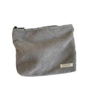 Borsa cosmetica da viaggio in velluto a coste borsa portatile per trucco borse da donna grande capacità cerniera make up organizzatore di stoccaggio frizione, grigio, *1