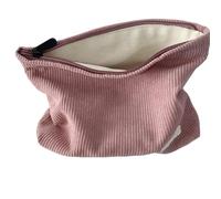 Borsa cosmetica da viaggio in velluto a coste borsa portatile per trucco borse da donna grande capacità cerniera make up organizzatore di stoccaggio frizione, rosa, *10