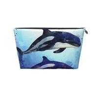 Borsa cosmetica da viaggio per trucco da donna grande trucco orca killer balena organizer borse da toilette con cerniera borsa, Argento, Taglia unica, Astuccio per trucchi