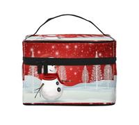 Borsa cosmetica da viaggio portatile stampata con scritta Merry Christmas Day, Nero , Taglia unica