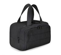 Borsa cosmetica da viaggio professionale, custodia impermeabile per trucco da donna, borsa organizer per cosmetici a 4 zone per viaggio/palestra, borsa da toilette con anti-polvere, Nero