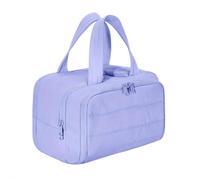 Borsa cosmetica da viaggio professionale, custodia impermeabile per trucco da donna, borsa organizer per cosmetici a 4 zone per viaggio/palestra, borsa da toilette con anti-polvere, Viola