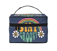 Borsa cosmetica da viaggio Rainbows And Daisies per donna e ragazza, grande organizer per trucco, articoli da toeletta portatili da viaggio, blu indaco