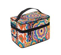 Borsa cosmetica da viaggio stampata palmare grande capacità impermeabile borsa da toilette per donna spiaggia palestra, Stile etnico P, Stampe Moda