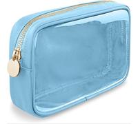 Borsa Cosmetica da Viaggio Trasparente, Borse da Viaggio Impermeabile,Borse per Cosmetici Con Zip Beauty Case da Viaggio Piccolo, per Liquidi, Creme e Cosmetic,Peacock blue,Large