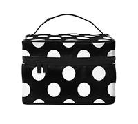 Borsa cosmetica da viaggio Wave Point nera per donna e ragazza, grande organizer per il trucco, articoli da toeletta portatili
