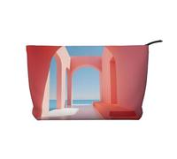 Borsa cosmetica del velluto a coste di grande capacità del modello arancione della parete, borsa impermeabile alla moda di stoccaggio degli articoli da, Nero , Taglia unica