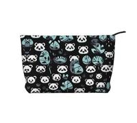Borsa cosmetica del velluto a coste di grande capacità del modello bianco e nero del fronte del panda della borsa cosmetica, borsa impermeabile alla moda, Nero , Taglia unica