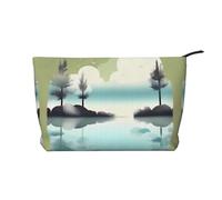 Borsa cosmetica del velluto a coste di grande capacità del modello dei laghi tranquilli, borsa impermeabile alla moda di stoccaggio degli articoli da toel, Nero , Taglia unica