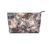 Borsa cosmetica del velluto a coste di grande capacità del modello dei soldi, borsa impermeabile alla moda di stoccaggio degli articoli, Nero , Taglia unica