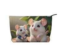 Borsa cosmetica del velluto a coste di grande capacità del modello dei topi del bambino e della madre, borsa impermeabile alla moda di stoccaggio degli articoli, Nero , Taglia unica