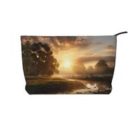Borsa cosmetica del velluto a coste di grande capacità del modello del sole del mattino, borsa impermeabile alla moda di stoccaggio degli articoli da toel, Nero , Taglia unica