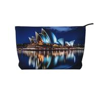 Borsa cosmetica del velluto a coste di grande capacità del modello del teatro dell'opera di Sydney, borsa impermeabile alla moda di stoccaggio degli articoli, Nero , Taglia unica