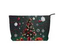 Borsa cosmetica del velluto a coste di grande capacità del modello dell'albero di Natale della palla rotonda, borsa impermeabile alla moda di stoccaggio degli articoli da, Nero , Taglia unica
