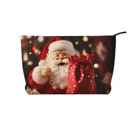 Borsa cosmetica del velluto a coste di grande capacità del modello di Babbo Natale, borsa impermeabile alla moda di stoccaggio degli articoli da to, Nero , Taglia unica