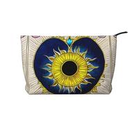 Borsa cosmetica del velluto a coste di grande capacità del modello di sole del cuore del fumetto, borsa impermeabile alla moda di stoccaggio, Nero , Taglia unica