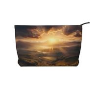 Borsa cosmetica del velluto a coste di grande capacità del modello di sole del mattino, borsa impermeabile alla moda di stoccaggio degli articoli da to, Nero , Taglia unica