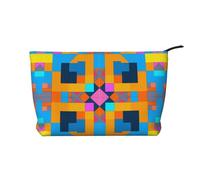 Borsa cosmetica del velluto a coste di grande capacità del modello numerico di puzzle, borsa impermeabile alla moda di stoccaggio degli articoli da toel, Nero , Taglia unica