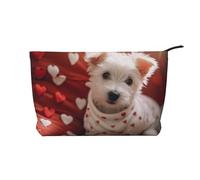 Borsa cosmetica del velluto a coste stampata cucciolo fantasia della carta di amore, borsa impermeabile di stoccaggio degli articoli da toeletta di viaggio di, Nero , Taglia unica