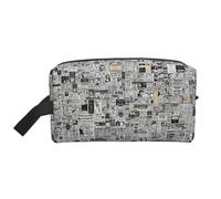 Borsa cosmetica dell'organizzatore di modo della stampa del giornale Hd, borsa cosmetica dell'organizzatore degli accessori di viaggio delle donne, Giornale Hd, Taglia unica