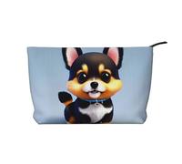 Borsa cosmetica di velluto a coste di grande capacità del modello del cucciolo di amore della carta, borsa impermeabile alla moda di stoccaggio degli articoli da, Nero , Taglia unica