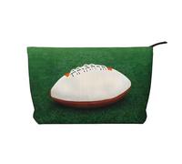 Borsa cosmetica di velluto a coste di grande capacità del modello della palla da rugby bianca, borsa impermeabile alla moda di stoccaggio degli articoli, Nero , Taglia unica