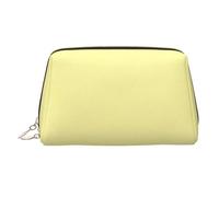Borsa cosmetica di viaggio della borsa di trucco della stampa blu navy grande, 3 tasche interne dell'organizzatore per gli elementi essenziali, giallo chiaro, One Size, Classico