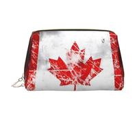 Borsa cosmetica di viaggio della stampa della bandiera della Spagna grande, 3 tasche interne dell'organizzatore per gli elementi essenziali, Bandiera del Canada retrò., One Size, Classico