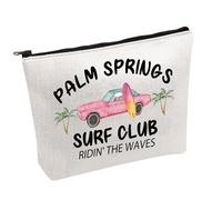 Borsa cosmetica divertente Palm Springs Palm Spring Surf Club Ridin' The Club Borsa cosmetica Palm Springs regalo per feste, Surf Club B