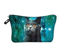 Borsa cosmetica europea e americana stampata in 3D con gatto Borsa a mano Borsa da donna Borsa da bagno Personalizzata Tote Bags, C, Taglia unica