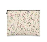Borsa cosmetica floreale, in tela botanica pastello, con cerniera, per donne, piccole borse da viaggio per trucco, regalo primaverile, borsa da toilette organizer per la cura della pelle, Pastello