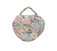 Borsa cosmetica grande capacità Love Floral for il trucco portatile in cotone trapuntato da viaggio toilette(Color)