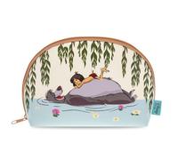 MAD Beauty Disney The Jungle Book - Trousse per il trucco, 22,9 cm, design beige tropicale con Mowgli e Baloo, perfetta per gli elementi essenziali per la cura della pelle, con cerniera con nappa,