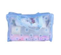 Borsa cosmetica impermeabile in PVC floreale da bagno per asciugamani da bagno borsa per trucco borsa organizer per fiori viola, Blu, as description, come descrizione