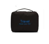 Borsa cosmetica impermeabile pieghevole da viaggio per uomini e donne borse da trucco per articoli da toeletta organizer da appendere borsa da bagno, Nero , 2PCS