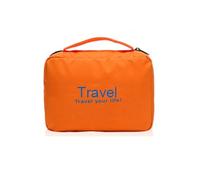 Borsa cosmetica impermeabile pieghevole da viaggio per uomini e donne borse da trucco per articoli da toeletta organizer da appendere borsa da bagno, Arancione, 1 pezzo