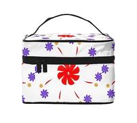 Borsa cosmetica impermeabile portatile a otto vie con fiore rotante di grande capacità, 23 x 17 x 16 cm, per viaggi, sport all'aria aperta, regalo di nozze, Nero , Taglia unica