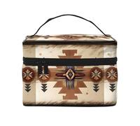 Borsa cosmetica impermeabile portatile con motivi nativi americani di grande capacità, 23 x 17 x 16 cm, per viaggi, sport all'aria aperta, regalo di nozze, Nero , Taglia unica