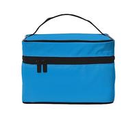 Borsa cosmetica impermeabile portatile di grande capacità blu di colore solido 23x17x16cm per il regalo del compagno di nozze di sport all'aperto di viaggio, Nero , Taglia unica