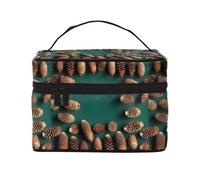 Borsa cosmetica impermeabile portatile di grande capacità con bordo a cono di pino 23 x 17 x 16 cm per viaggi sport all'aria aperta regalo compagno di nozze, Nero , Taglia unica