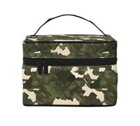 Borsa cosmetica impermeabile portatile di grande capacità del camuffamento dell'esercito 23x17x16cm per il regalo del compagno di nozze di sport all'aperto di viaggio, Nero , Taglia unica