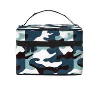 Borsa cosmetica impermeabile portatile di grande capacità del camuffamento marino 23x17x16cm per il regalo del compagno di nozze di sport all'aperto di viaggio, Nero , Taglia unica